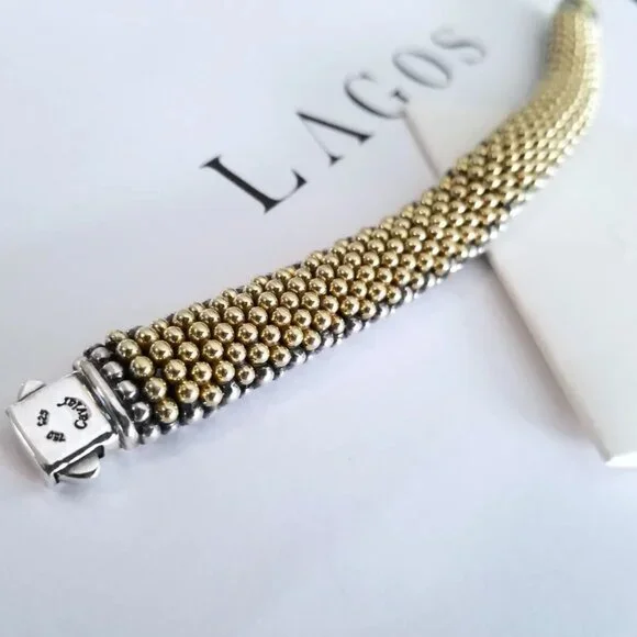 SOLD - LAGOS *ULTRA RARE* 15mm LUX Caviar 18K Gold Bracelet - PRISTINE $3850 - Picture 5 of 8